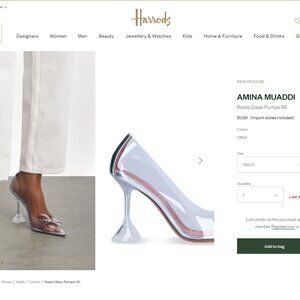 Amina Muaddi Rosie Glass Slipper Pointed Toe Heels - NWT BRIDAL !